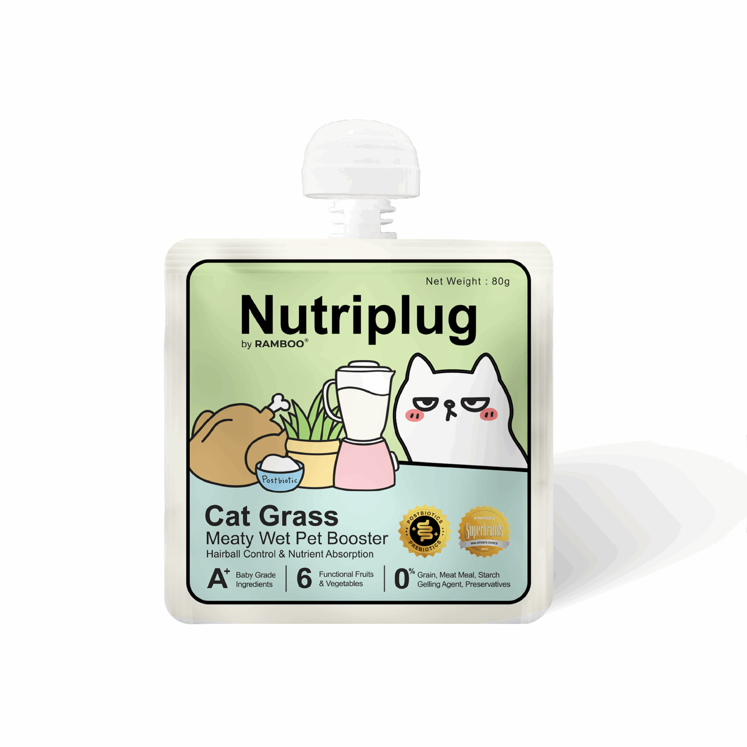 Nutriplug Cat Grass Meaty Wet Booster
